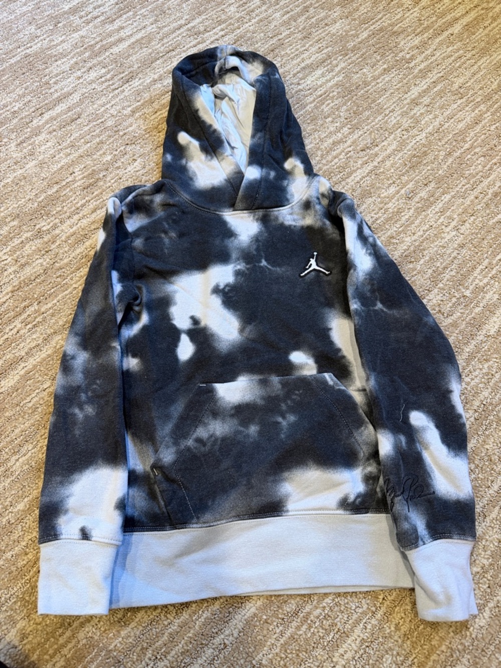 Jordan Kids Black & White Tie-Dye Hoodie